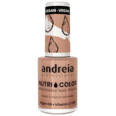 Image of Andreia Professional NutriColor Breathable Nail Polish Vegan and Cruelty Free DIY Art UV Gel with Long Lasting Gloss Finish NC8 Nude 10.5 ml