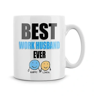 Image of Rib ticklerz Personalised Funny Mugs Best Work Husband Ever Friends Colleague Bestie Friendship Secret Santa Birthday Novelty Gifts Office Coffee Tea Cup MG259