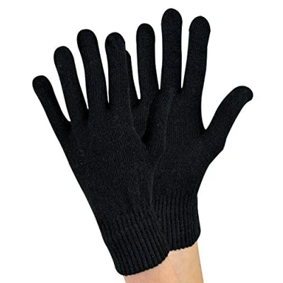 Image of Sock Snob Ladies/Womens Knitted Winter Warm Magic Thermal Wool Gloves for Cold Weather (One Size, Black)