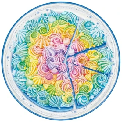 Image of Ravensburger 17349 Rainbow Cake Circle of Colors Rainb.cake500p, Yellow, 20.5 inches Diameter