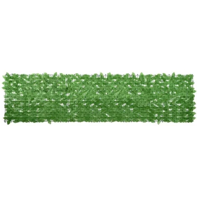 Image of vidaXL Balcony Screen with Green Leaves 300x75 cm