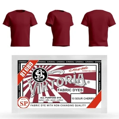 Image of HOPS Viktoria Textile Dye, Machine Washable (59 Colors) Fabric Paint, 10.0 grams, Dark Red, DYE