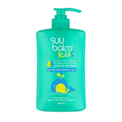 Image of Suu Balm Kids Soothing Moisturiser Cream Body Wash Eczema, Psoriasis, Dry, Sensitive Skin Treatment (840ml)