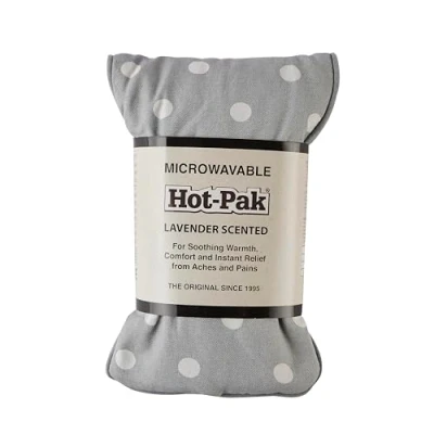Image of Warmies Hot Pak Grey Dots Microwavable Weighted Headpack with French Lavender Scent. or Cold for Cool Relaxation and Warm Relief