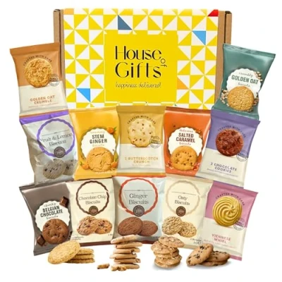 Image of Biscuits Gift Set Biscuit Hamper Containing 12 Packs of Two (24 Total) Including Border Bisuits, Walkers Assorted &amp; Grandma Wild&#039;s Classic