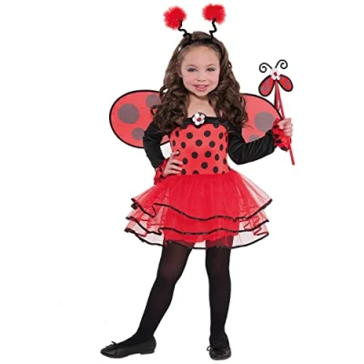 Image of amscan 9918194 997655 Kids Ballerina Ladybird Bug Girls Costume, Red (Age 6 8 Years)