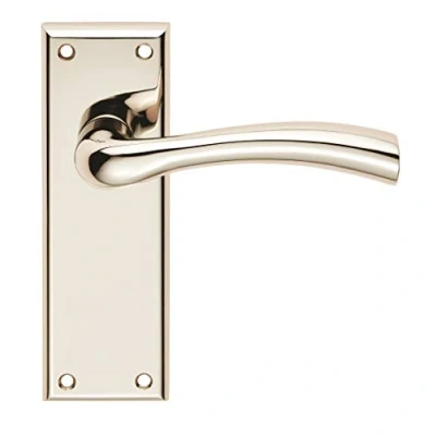 Image of Carlisle Brass Serozzetta Cinquanta Lever On Backplate Latch Polished Nickel Includes a Pair of Handles &amp; fixings