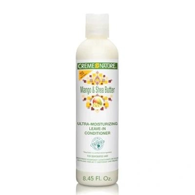 Image of Creme of Nature Mango and Shea Butter Ultra Moisturizing Leave in Conditioner, 8.45 oz, White