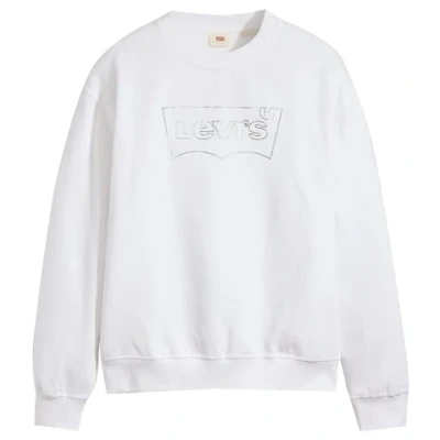 Image of Levi&#039;s Women&#039;s Graphic Standard Crewneck Sweatshirt, Batwing Outline Bright White, S