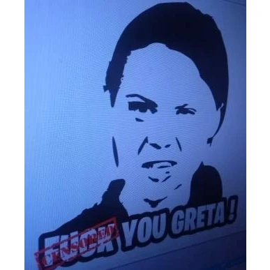 Image of F**K Greta thunberg meme funny decal sticker