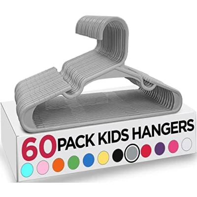 Image of Utopia Home 60 Pack Kids Hangers 11.5 Inch Plastic Baby for Closet Childrens Hanger Clothes &amp; Infant Everyday Standard Use (Green)