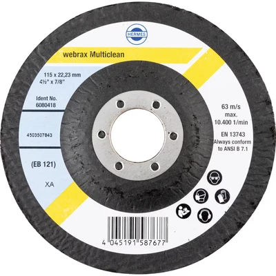Image of Hermes Webrax Multiclean Paint &amp; Rust Removal Disc 115MM