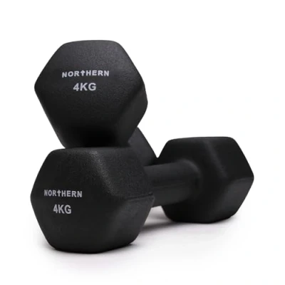 Image of Neoprene Dumbbell Weights Dumbbells Set Home Gym Fitness Aerobic Exercise Strength Building Pilates Muscle Toning Training Physio Hex Shape Anti Roll Non Slip Pair of 2 2KG 3KG 4KG 6KG 8KG