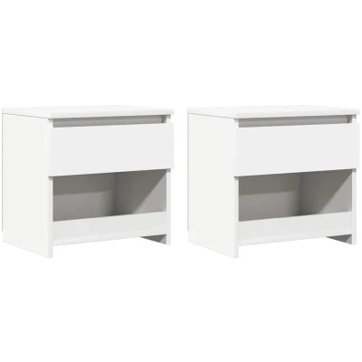 Image of vidaXL Bedside Cabinets 2 pcs White 40x30x39 cm Engineered Wood
