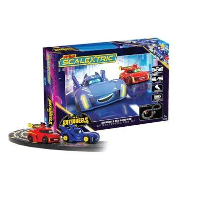 Image of My First Scalextric Racing Track Sets for Kids Ages 3+ G1185M Batwheels Batman vs Robin Micro Race Car Set, Toy Cars Tracks Boys. Incl. 2x Controllers, 1x Powerbase Toys Gifts