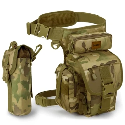 Image of Jueachy Tactical Leg Bag Motorbike Drop Multifunctional Thigh Military Hip Hiking Waist with Water Bottle Pouch for Motorcycling Traveling Fishing Camping