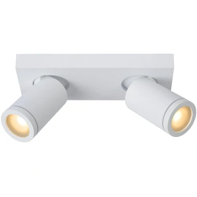 Image of Taylor Modern Twin Ceiling Spotlight Bathroom LED Dim to warm GU10 2x5W 2200K/3000K IP44 White