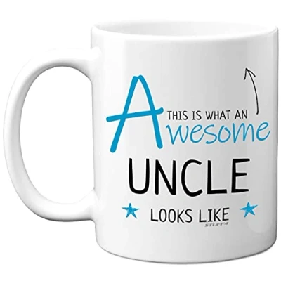 Image of Stuff4 Uncle Mug, Birthday Gifts This is What an Awesome Looks Like 11oz Ceramic Dishwasher Safe Mugs, Gifts, for Uncle, Presents,