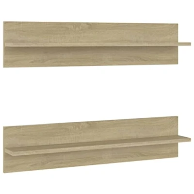Image of Wall shelves 2 pcs Oak sonoma 80x11.5x18 cm