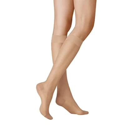 Image of KUNERT Women&#039;s Glatt &amp; Softig 20 Hautfreundlich Knee High Socks, DEN, Complexion, 35 38