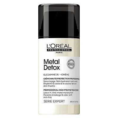 Image of L&#039;Oréal Professionnel Metal Detox Anti High Protection Cream, Leave In Treatment for Damaged Hair, Hydrates, Protects from Heat Styling, Helps Preserve Colour, Serie Expert, 100 ml