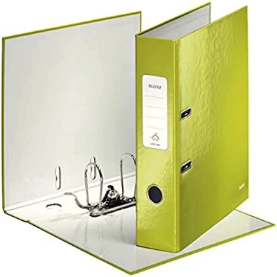 Image of Leitz A4 80 mm &quot;Wow 1005 180&quot; Lever Arch File Metallic Green (Pack of 5)