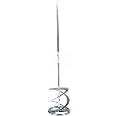 Image of Italian Mixing Paddle 100mm x 500mm 7mm HEX Shank Mixer, Plaster, Render Whisk, Stirrer Proper Tools (G19/1040)
