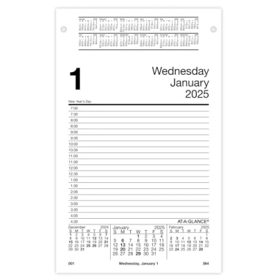 Image of AT A GLANCE 2025 Desk Calendar Refill, Daily, Pad 5&quot; x 8&quot;, Large, Style (E4585025)