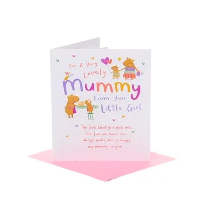 Image of UK Greetings Mother&#039;s Day Card for Mummy from Daughter Baking Capybaras Design