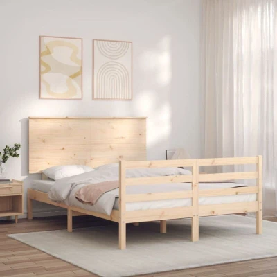 Image of Bed Frame without Mattress 140x200 cm Solid Wood Vidaxl