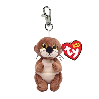 Image of Ty Beanie Bellies Clips T43101 Mitch the Otter with Gold Glitter Eyes, Plush Animals Soft Belly 12 cm