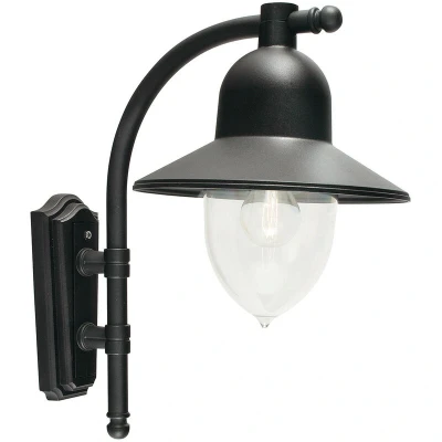 Image of Como 1 Light Outdoor Fisherman Dome Wall Lantern Black IP54, E27