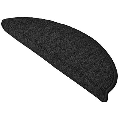 Image of Beautissu 15 Set of Stair Pads ProStair 15.5 x 55 cm Step Carpet Non Slip Adhesive Rug/Mat for Tread Anthracite