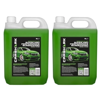 Image of CARSHARK High Performance Screenwash 2 x 5 Litre, Effective down to 10C, Suitable for Electric Cars