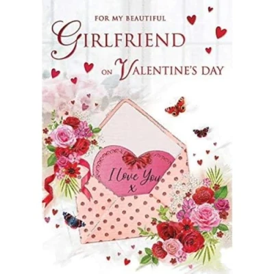 Image of Traditional Valentine&#039;s Card Girlfriend 9 x 6 inches Regal Publishing
