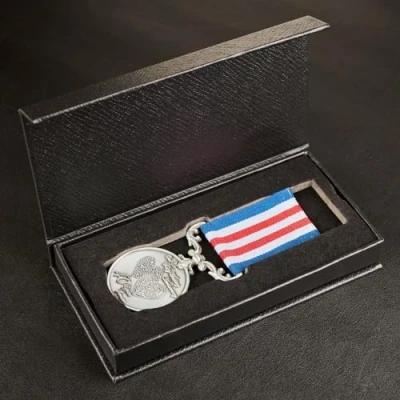 Image of the Commemorative Coin Company YOUR 40th Ruby Wedding Anniversary Medal in Presentation Case. Long/Distinguished Service and Bravery Field. Silver. Gift/Present Husband/Wife 40 Years