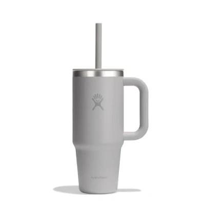 Image of HYDRO FLASK Travel Tumbler 709 ml (24 oz) with Closable Press in Straw lid Stainless Steel Double Wall Vacuum Insulated Splash Resistant Birch
