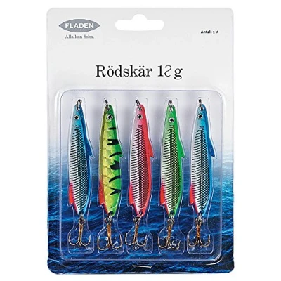 Image of Fladen Set 5 Finned Rodskar Lure Blue/Green/Red, 12 g