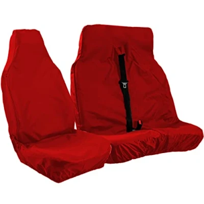 Image of Heavy Duty Red Waterproof Van Seat Covers Single + Double
