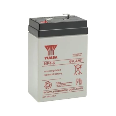 Image of Yuasa NP4 6 Lead Acid Rechargeable Battery 6v 4Ah, 6, NP4.5 4.5Ah