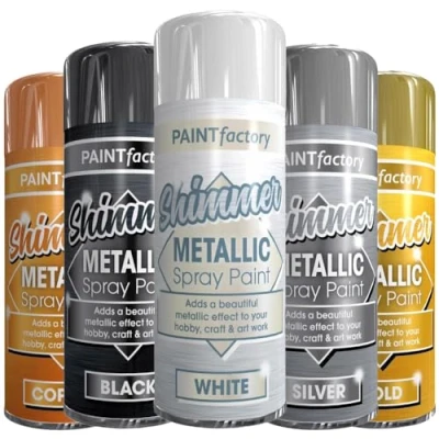 Image of AlezyB 1 x Metallic Dazzling White Spray Paint 200ml Multi Purpose Aerosol Use for Metal and Wooden Furniture, Ornaments, Decorative Items Much More Interior &amp; Exterior