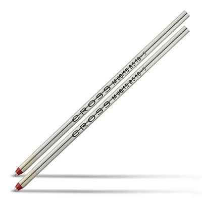 Image of Cross 8518 5 Original Mini Refill for Ballpoint Pens, Medium Point, Suitable Tech3+ 2 Pack, Red