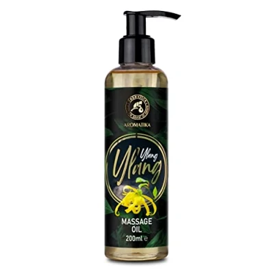 Image of Massage Oil Ylang 200ml Almond Grape Seed Wheat Germ Body Care for All Skin Types Naturkosmetik with a Wonderful Fragrance