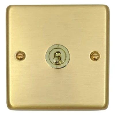 Image of G&amp;H Brassware Contour Satin Brass 1 Gang / Single Toggle Switch CSB281
