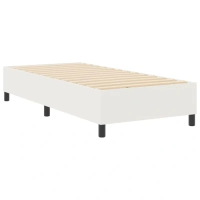 Image of vidaXL cream solid pine wood minimalist platform bed frame 90 x 190 cm durable single size slat support