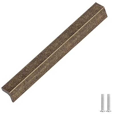 Image of Decoranddecor Contemporary Pull Handles Solid Metal for Cabinets (192mm Between Hole Centres, Antique Brass)
