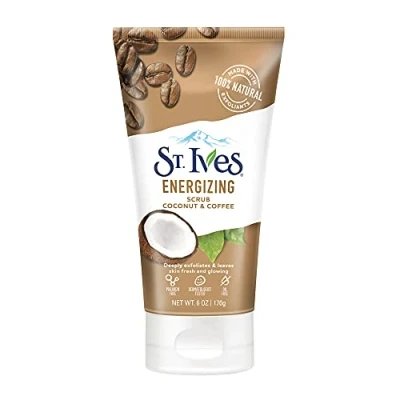 Image of St. Ives Rise and Energize Face Scrub Deep Exfoliating (170g) Coconut Coffee Dermatologist Tested, 100% Natural Exfoliants Wash 6oz 1 Count