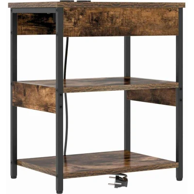 Image of vidaXL Bedside Cabinet Smoked oak 41 x 31 51 cm Engineered wood