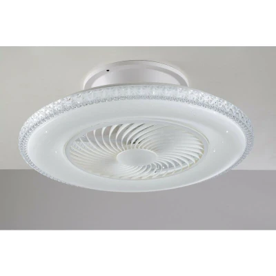 Image of Borea LED Dimmable Ceiling Lamp With Fan, Wifi Smart, Voice Control, White Effect Starry Sky Edge Diamond,