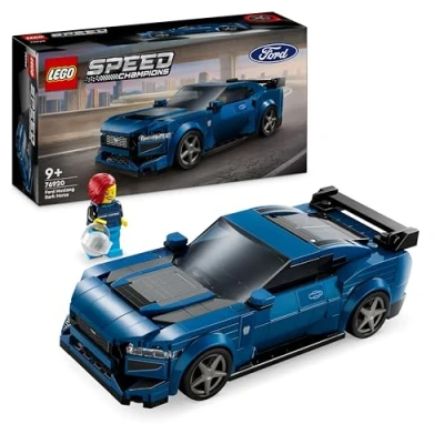 Image of LEGO Speed Champions Ford Mustang Dark Horse Sports Car Toy Vehicle for 9 Plus Year Old Boys &amp; Girls, Buildable Model Set with Driver Minifigure, Kids&#039; Bedroom Decoration, Birthday Gift Idea 76920